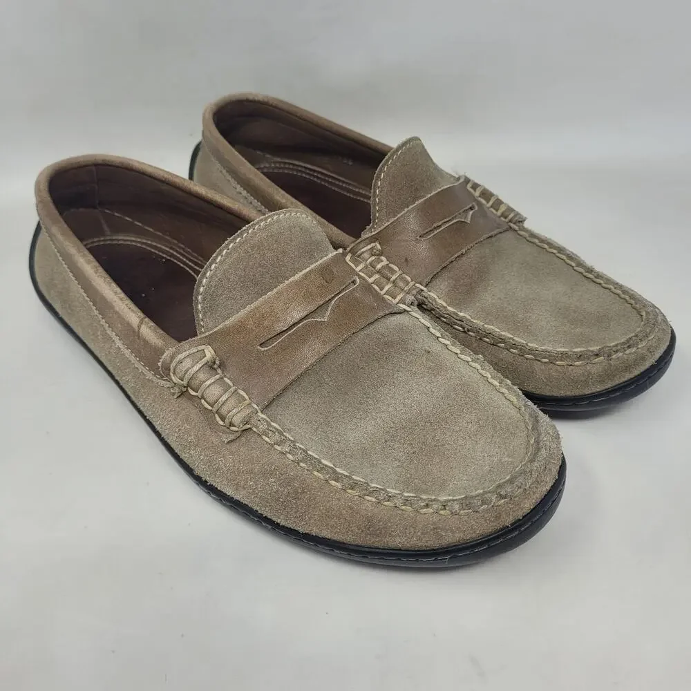 Alden Cape Cod Collection Loafers 9.5W Beige Suede Leather Casual Slip On Preppy